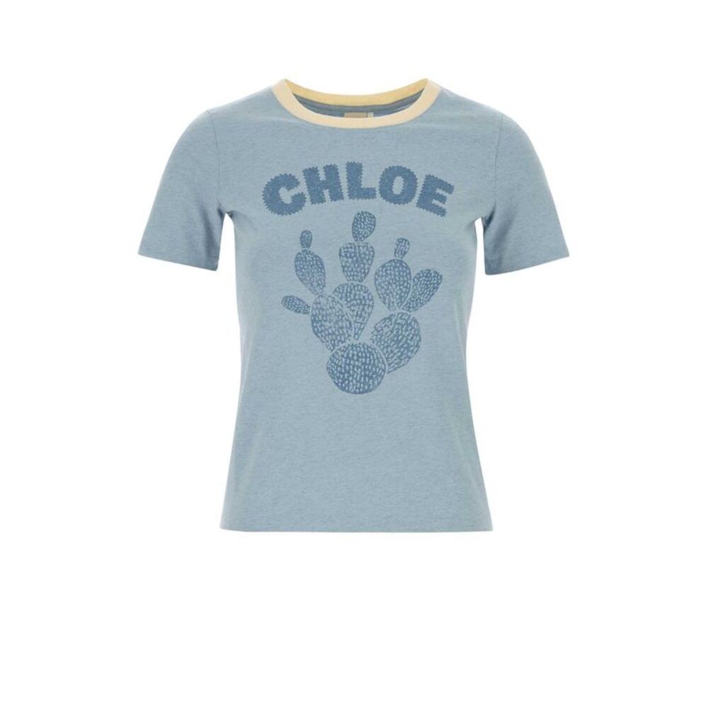 Chloe Women Light Blue Cotton T-Shirt
